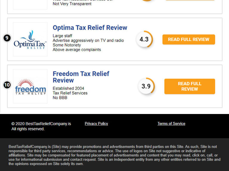 Best Tax Relief Services Companies