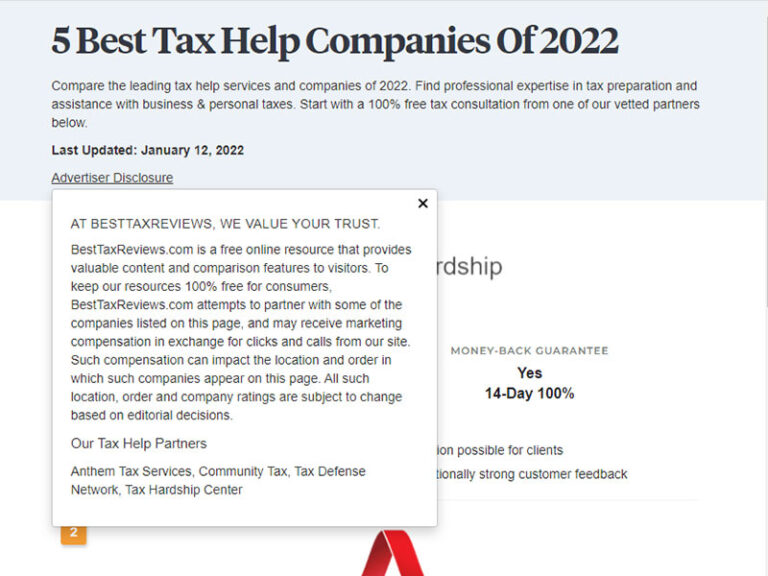 Tax Help Reviews