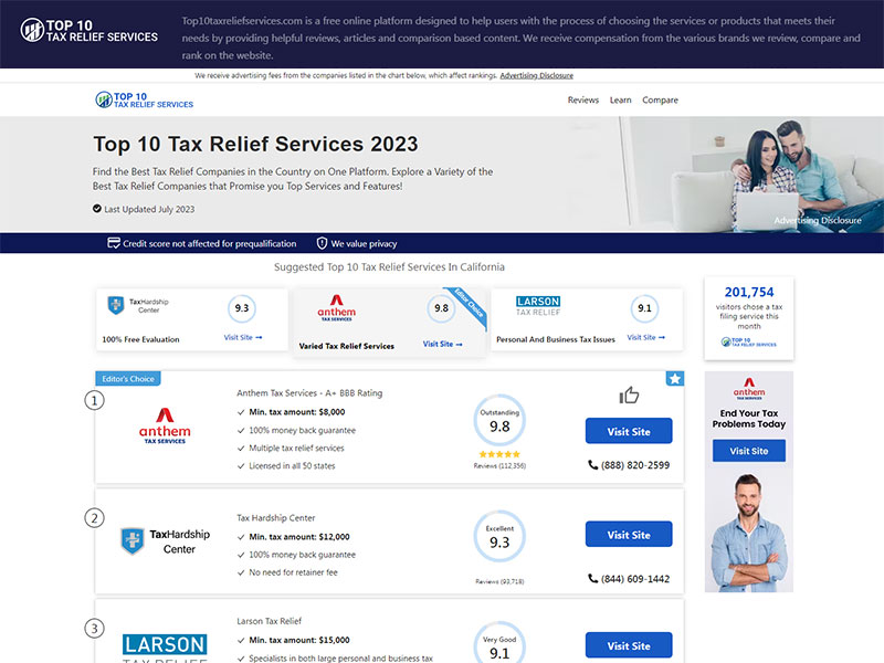Tax Relief Advertising